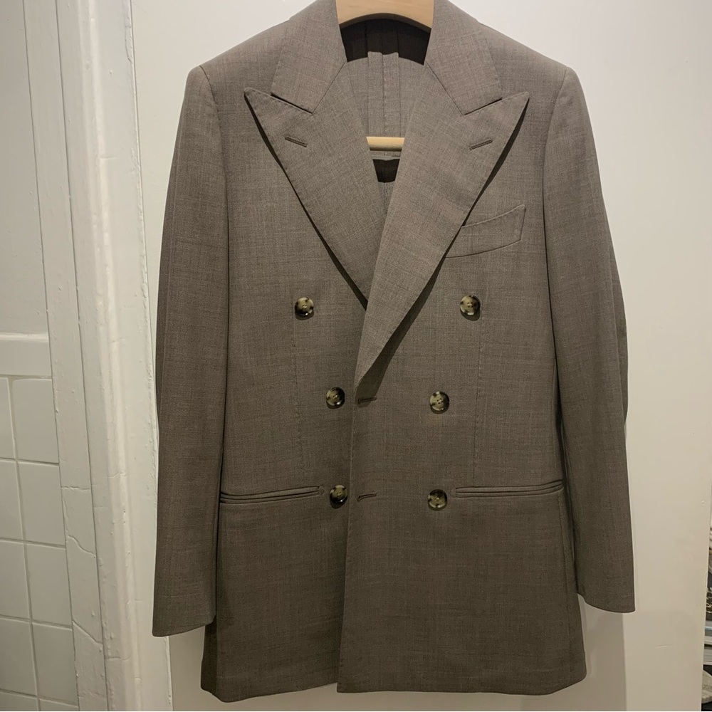 Suitsupply Brown Double-Breasted Blazer
